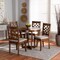 Baxton Studio Tricia Grey Upholstered and Walnut Wood 5-Piece Dining Set 172-9875-10897 - alternate 8